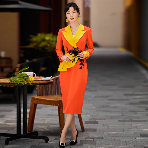 1202061 烟岚云秀 高端TR厚斜纹连衣裙 雾境 商品图2