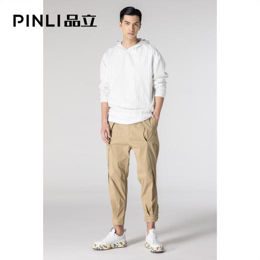 PINLI品立春季新款男装修身小脚休闲哈伦九分裤潮B201117068 商品图5