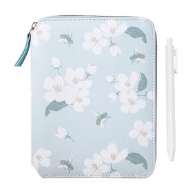 卡杰拉链包128张B6茉莉花开CB6J1132-1创意小清新手账本文艺活页纸可拆卸笔记本记事本横线本计划本大学生日记本送礼