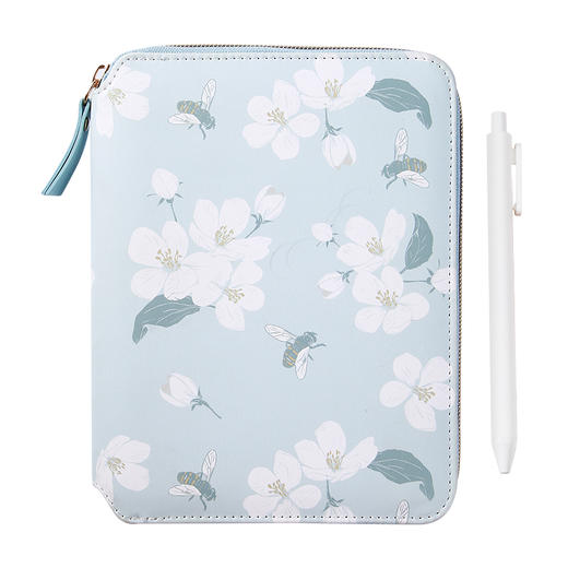 卡杰拉链包128张B6茉莉花开CB6J1132-1创意小清新手账本文艺活页纸可拆卸笔记本记事本横线本计划本大学生日记本送礼 商品图0