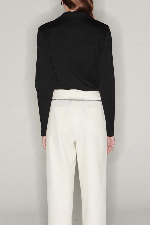 Viktoria Chan | AW2136 Dana marked shoulder polo   [polo上衣 黑/白/米] 商品图4