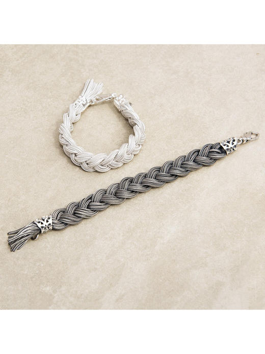 订购10周到｜Emanuele Bicocchi-Ice Braided-编织 手链（冰白色 加粗）［意大利设计师］ 商品图5