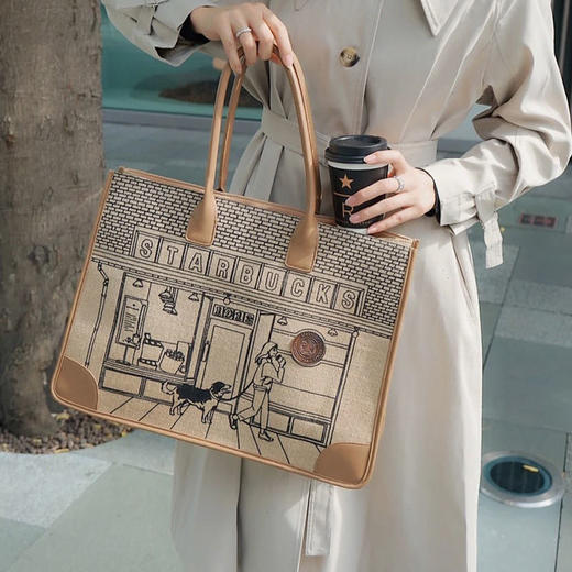 TZF-XJJNBD211016新款时尚优雅气质大容量帆布手提单肩托特包 商品图3