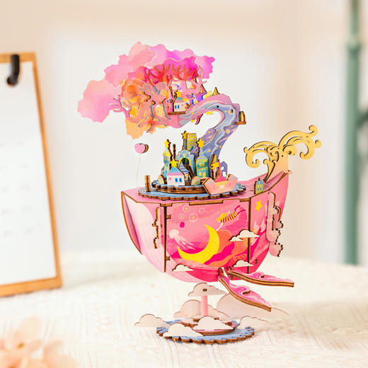 若态云海之城AMU06音乐盒DIY木质玩具创意节日礼物 商品图1