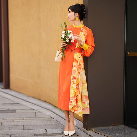 1202062 烟岚云秀 高端TR厚斜纹连衣裙 雾境 商品图1