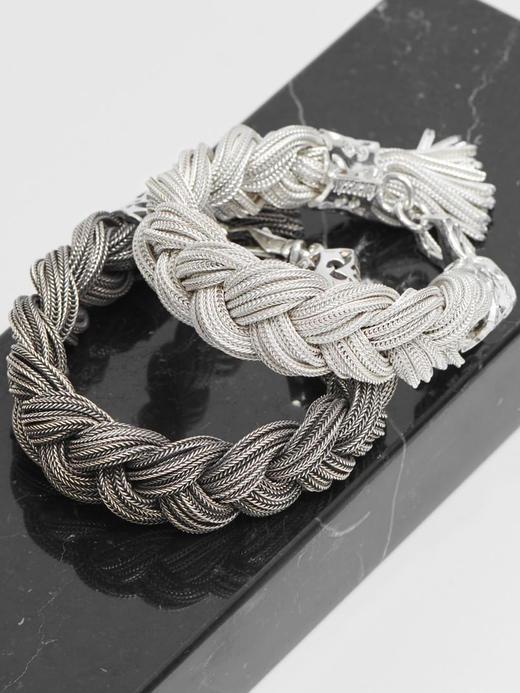 订购10周到｜Emanuele Bicocchi-Ice Braided-编织 手链（冰白色 加粗）［意大利设计师］ 商品图4