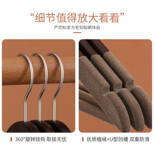 【已下架】积分换购 | 植绒实木家用防滑无痕晾衣架 20支[福利品] 商品图2