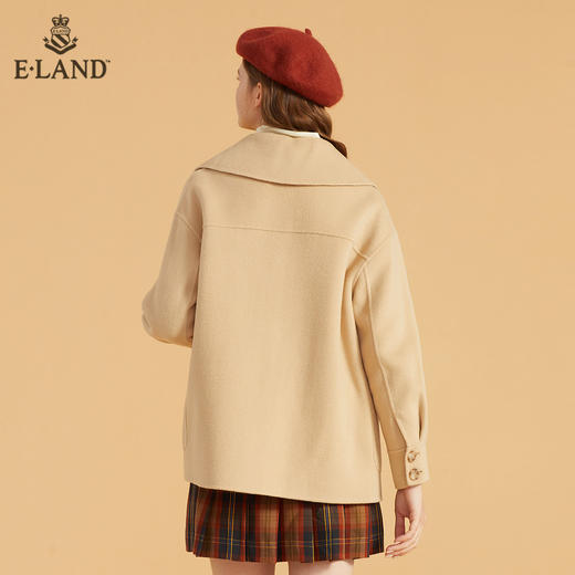 ELAND可爱娃娃领简约纯色休闲毛呢外套EEJWB4TC6M 商品图2