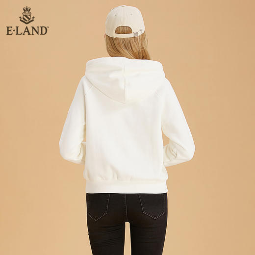 ELAND简约宽松抽绳连帽柯基字母卫衣EEMTB4TQ1N 商品图2