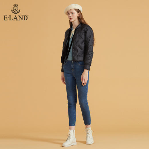 ELAND温柔轻薄领口系带短款羽绒服EEJDB49C3C 商品图1