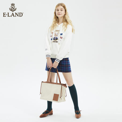 ELAND休闲宽松连帽柯基长袖加绒卫衣EEMTB4TC3C 商品图1