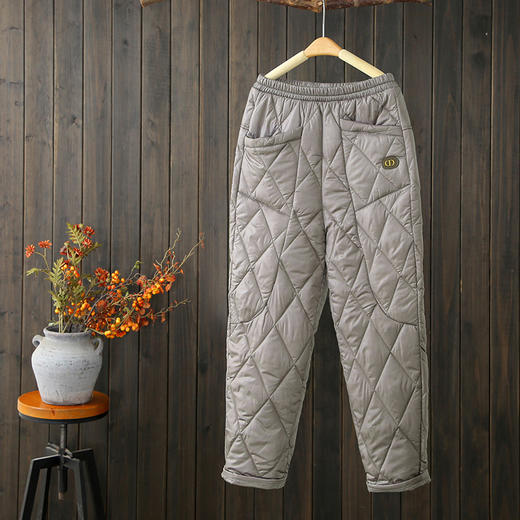 棉裤外穿女秋冬大码宽松加厚外穿轻薄保暖直筒夹棉哈伦裤  ZQ-GRM853 商品图3