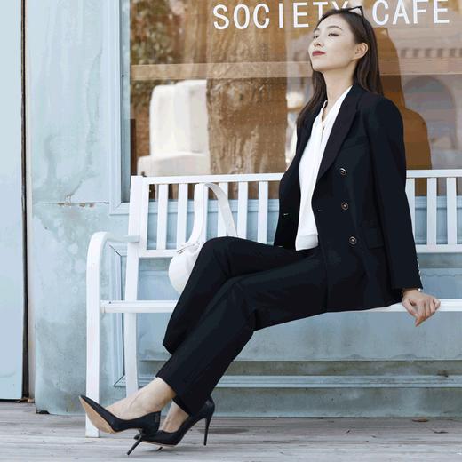 宗洋zongyang女装2021春秋款西装裤长裤直筒宽松黑色裤子BQK5CK7890-04 商品图2