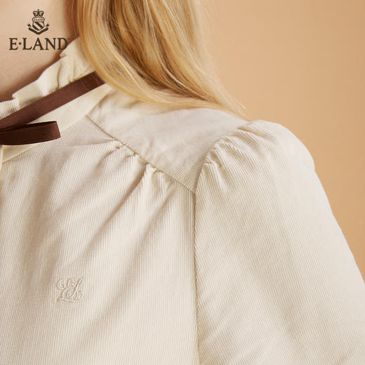ELAND甜美复古宫廷感木耳领口泡泡袖衬衫EEYWB4TC2M 商品图3