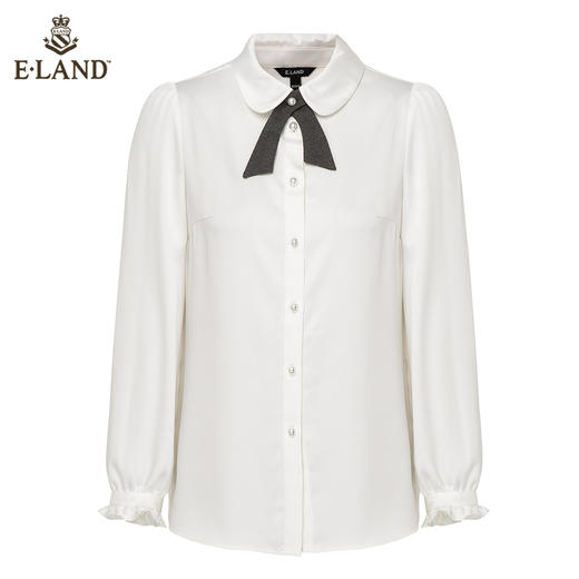 ELAND甜美娃娃领小领结泡泡袖白衬衫EEBWB4TC2M 商品图4