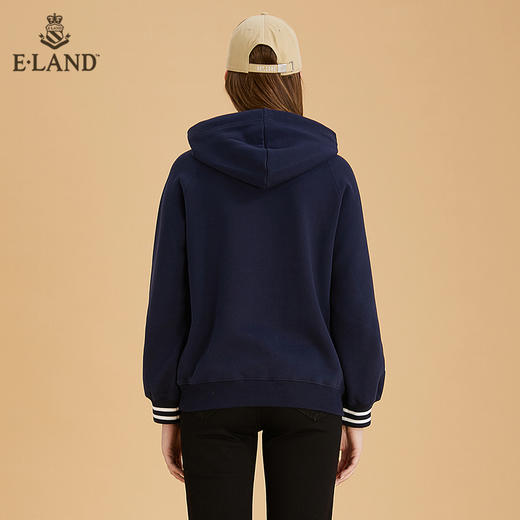 ELAND休闲宽松连帽柯基长袖加绒卫衣EEMTB4TC3C 商品图2