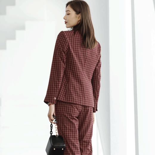 宗洋zongyang女装2021秋季上衣外套格子上衣西服BQK2SS7663-63 商品图3