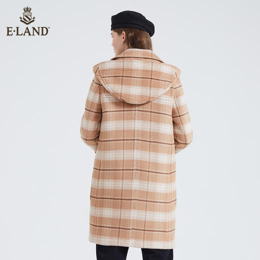 ELAND甜美娃娃领撞色牛角扣长款大衣EEJWB4TC1C 商品图2