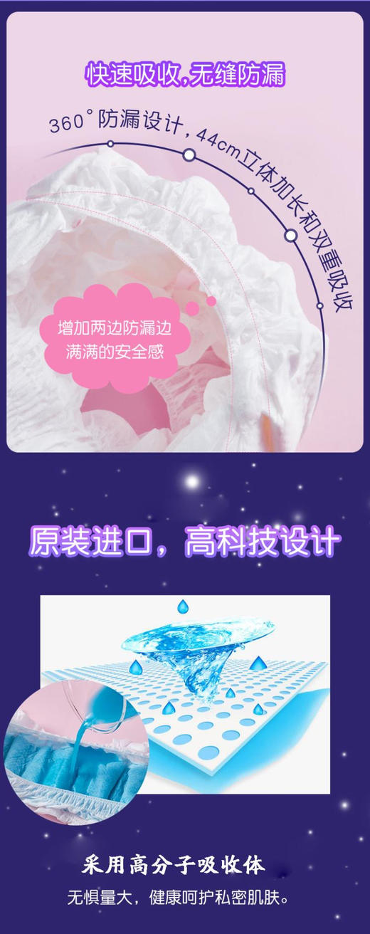3盒 澳丝婷纯棉甜睡裤 高分子吸收体进口安睡裤
防渗漏干爽舒适3条/盒*3盒= 9条 商品图6