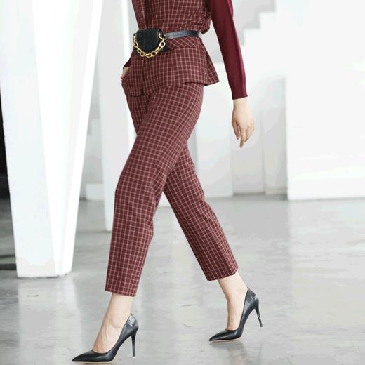 宗洋zongyang女装2021秋季格子休闲裤女士裤子西裤BQK2CK7664-63 商品图2