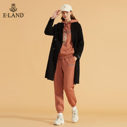 ELAND气质西装领温暖纯色双排扣毛呢外套EEJWB4TC5M 商品图1