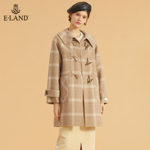 ELAND简约翻领牛角扣羊毛大衣EEJWB4TC3M 商品图0