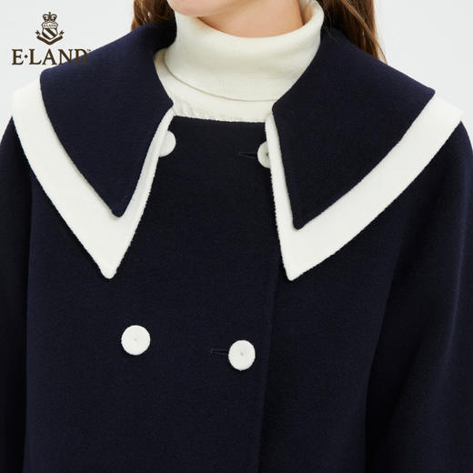 ELAND甜美双层领温暖气质双排扣毛呢外套EEJWB4TC7M 商品图3