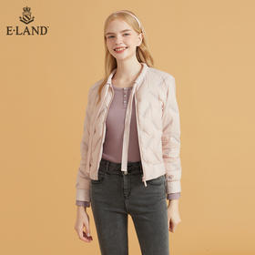 ELAND温柔轻薄领口系带短款羽绒服EEJDB49C3C