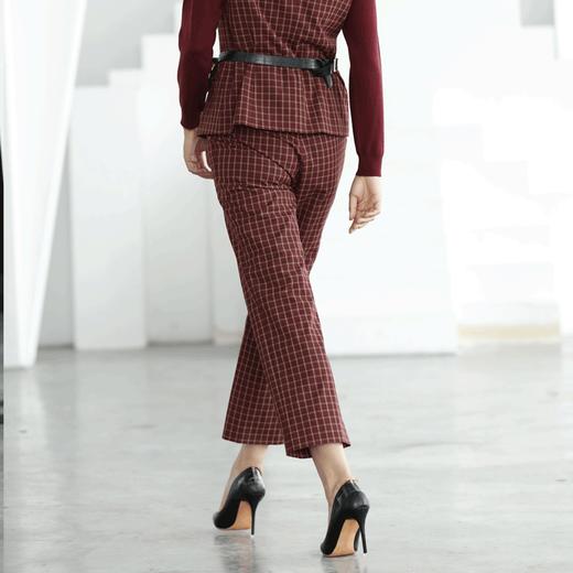 宗洋zongyang女装2021秋季格子休闲裤女士裤子西裤BQK2CK7664-63 商品图3