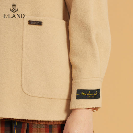 ELAND可爱娃娃领简约纯色休闲毛呢外套EEJWB4TC6M 商品图3