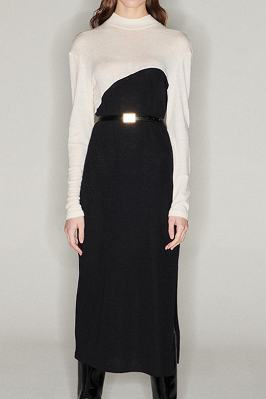 Viktoria Chan | AW2107 Yves patched knit dress [羊毛针织长袖连衣裙 黑白] 商品图1