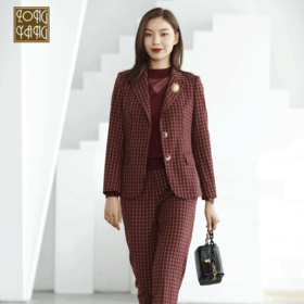 宗洋zongyang女装2021秋季上衣外套格子上衣西服BQK2SS7663-63