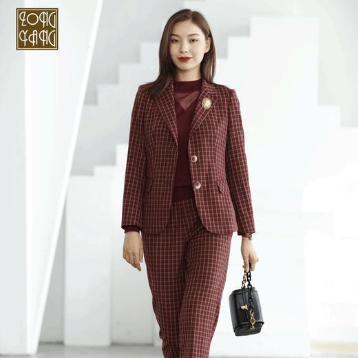 宗洋zongyang女装2021秋季上衣外套格子上衣西服BQK2SS7663-63 商品图0