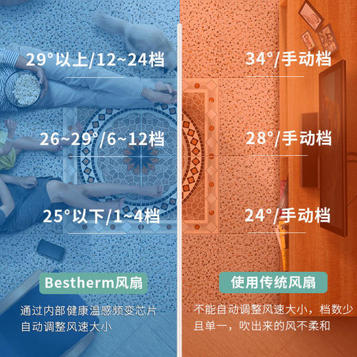 Bestherm百斯腾空气净化智能羽翼扇B8直流温感频变台式循环风落地电风扇 商品图3