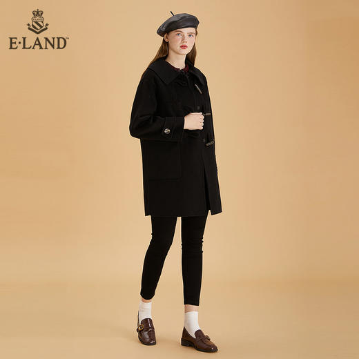 ELAND简约翻领牛角扣羊毛大衣EEJWB4TC3M 商品图1