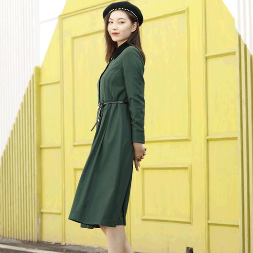 宗洋zongyang女装2021秋冬款衬衫裙长袖收腰常规气质连衣裙BQK3ST7677MZ-56 商品图1