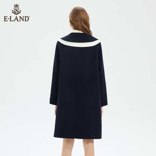 ELAND甜美双层领温暖气质双排扣毛呢外套EEJWB4TC7M 商品图2