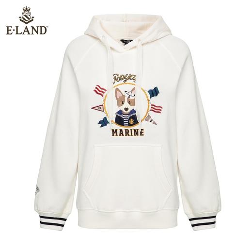 ELAND休闲宽松连帽柯基长袖加绒卫衣EEMTB4TC3C 商品图4