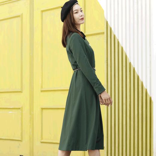 宗洋zongyang女装2021秋冬款衬衫裙长袖收腰常规气质连衣裙BQK3ST7677MZ-56 商品图2