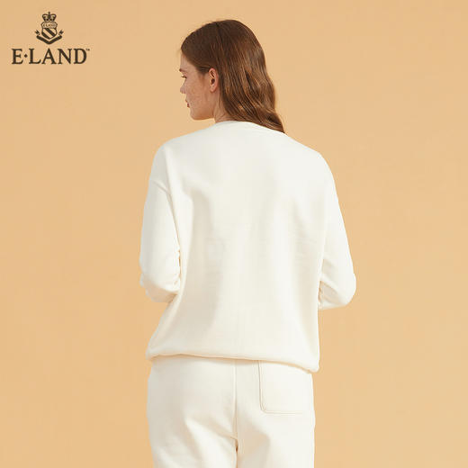 ELAND宽松圆领柯基徽章字母印花纯色卫衣EEMTB4TQ2N 商品图2