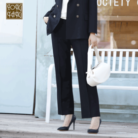 宗洋zongyang女装2021春秋款西装裤长裤直筒宽松黑色裤子BQK5CK7890-04