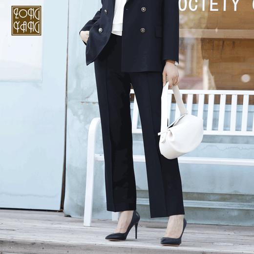 宗洋zongyang女装2021春秋款西装裤长裤直筒宽松黑色裤子BQK5CK7890-04 商品图0