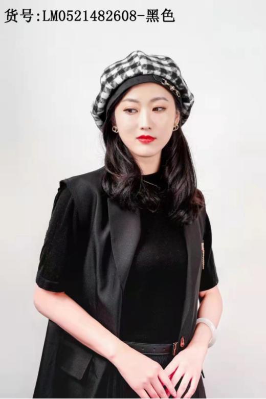 兰诗雨女式贝雷帽LM0521482608黑色 商品图1