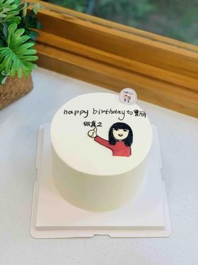 手绘女孩奶油蛋糕 下单前请仔细阅读商品详情