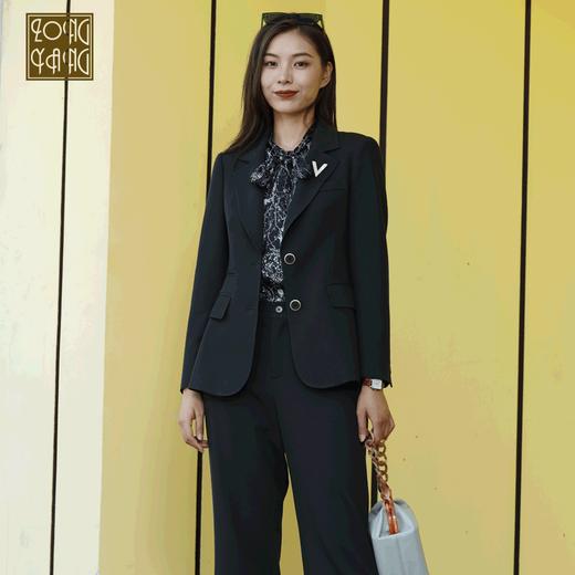 宗洋zongyang女装2021秋季新品外套常规单排扣长袖上衣西服BQK3SS7607-56 商品图0