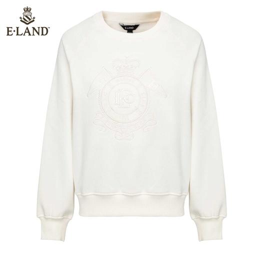 ELAND宽松简约圆领徽章纯色长袖卫衣EEMTB4TC7M 商品图4