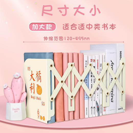甄选 | 【励志文字伸缩书架】书立未来可期加大加厚书架独立分隔可伸缩书立架 商品图1