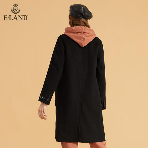 ELAND气质西装领温暖纯色双排扣毛呢外套EEJWB4TC5M 商品图2