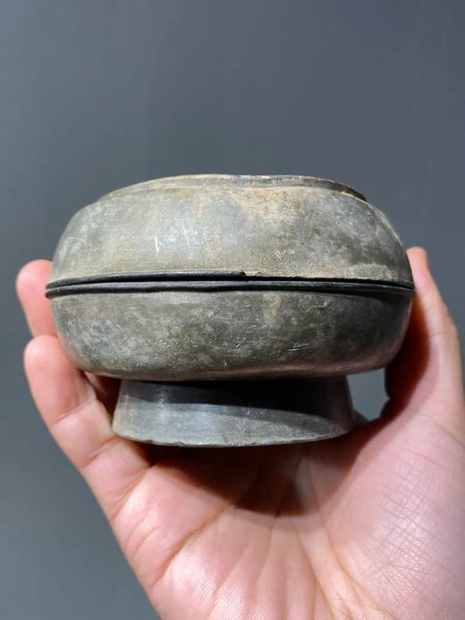 锡质圆饼式老朴粉盒，顺丰包邮 商品图0