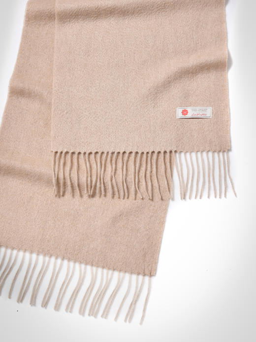 阿拉善白绒纯山羊绒水波纹沉香色围巾 商品图2